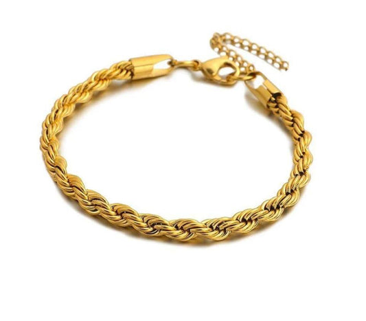 Trendy 5mm Twisted Cable Chain Bracelet Rope Chain